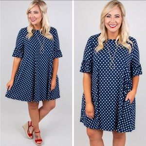 Chic Soul 1x Polka Dot, Ruffled Sleeve, Pockets
